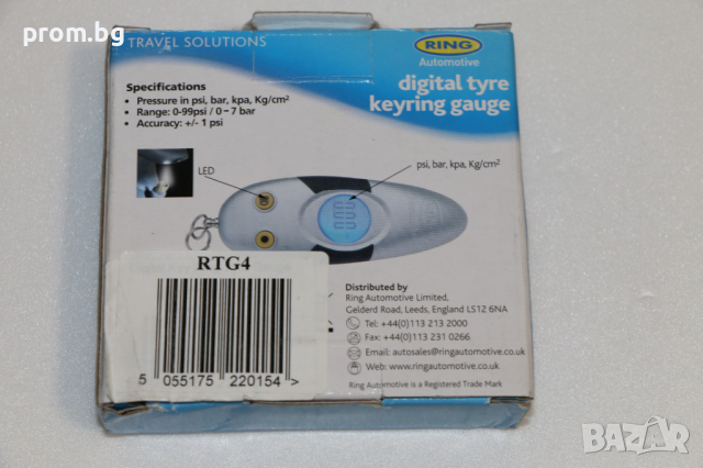 Уред за мерене на налягане на гуми RING, манометър, английски, снимка 2 - Аксесоари и консумативи - 36447941