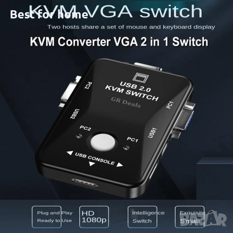 2-портов KVM превключвател , снимка 5 - Други - 52240658