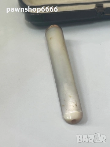 Старо седефено колие с златен пръстен 14 карата , снимка 6 - Антикварни и старинни предмети - 51640172