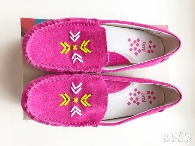Страхотни велурени обувки UMI номер EUR 33, UK 1, US 1.5 цвят Fuschia, снимка 2 - Детски обувки - 35030989