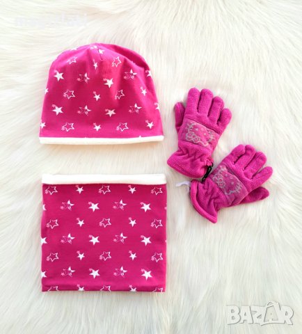 Шапка шал и ръкавици 5-8 години, снимка 11 - Шапки, шалове и ръкавици - 43018246