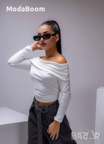 Дълга бяла дамска блузка , снимка 2 - Блузи с дълъг ръкав и пуловери - 47544034