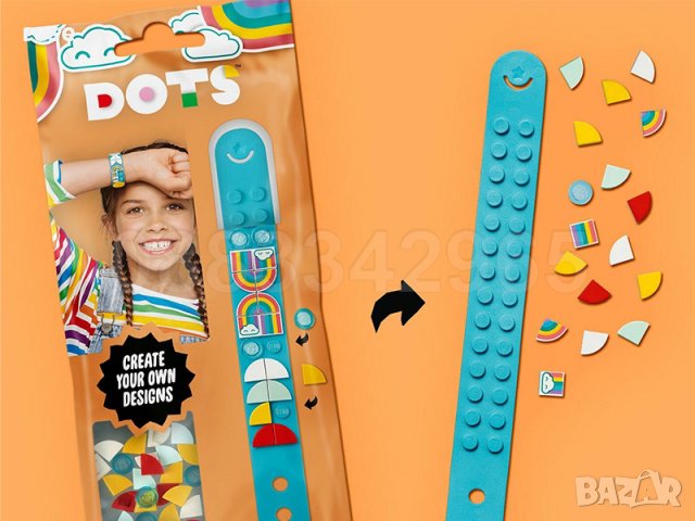 НОВИ! LEGO® DOTS™ Гривна с цветовете на дъгата 41900 , снимка 2 - Образователни игри - 33053693