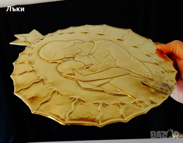 Старинна месингова икона Богородица. , снимка 6 - Икони - 27450457