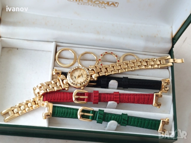 Дамски кварцов часовник MICROMA-23к позлата, снимка 8 - Мъжки - 51779683