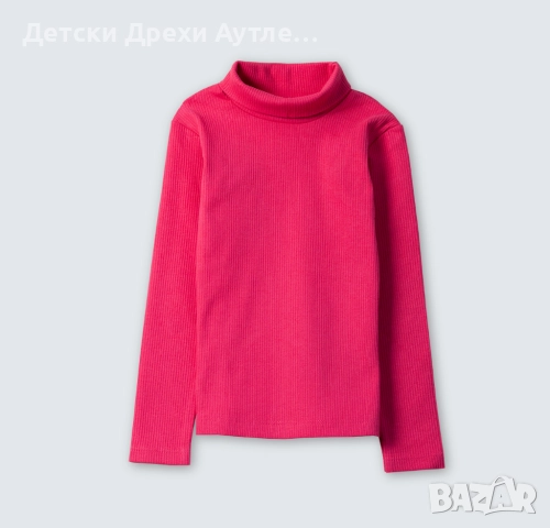Цикламени поло блузи за момичета – нови, българско производство (92–134)
