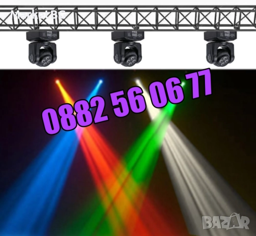 Дискотечен прожектор с 4 диода, прожектор Moving Head , снимка 3 - Декорация за дома - 52423547