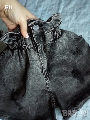 Къси дънкови панталони с висока талия, снимка 2 - Къси панталони и бермуди - 17928956