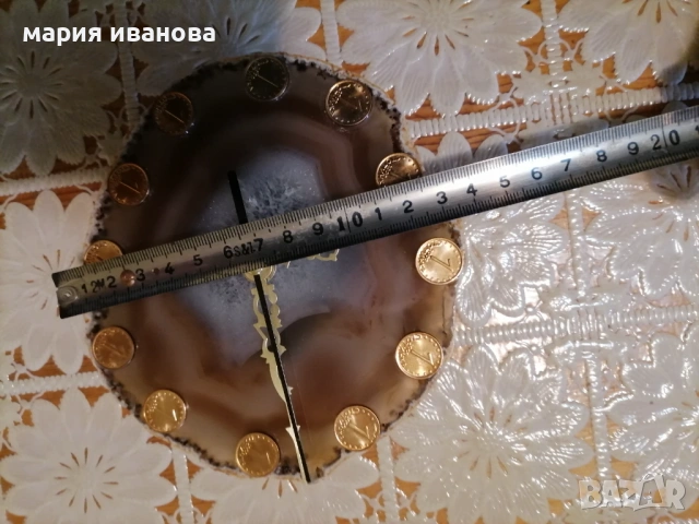 Стенен часовник с ахат плавен механизъм, снимка 2 - Други стоки за дома - 53217581