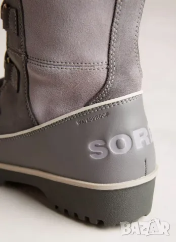 Sorel Tivoli High II  номер 38 ,5 водоустойчиви  топли сиви велурени ботуши , снимка 2 - Дамски ботуши - 48999184