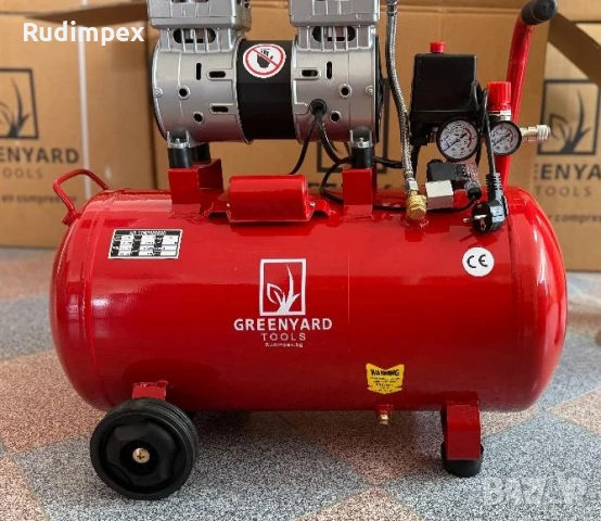 Въздушен Безмаслен компресор за въздух Greenyard 24л / 550W / 0.55HP - JN550, снимка 2 - Компресори - 46881399