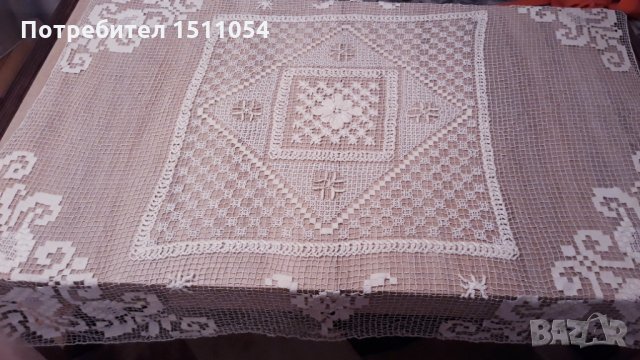 Плетена покривка 133смХ120см и конци  ретор брилянте , снимка 4 - Покривки за маси - 32714135
