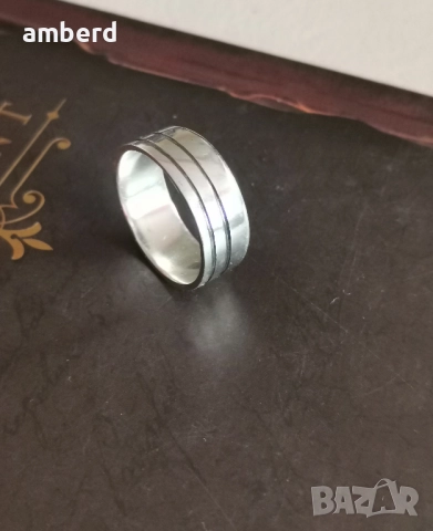 Сребърна унисекс халка - модел R074, снимка 2 - Пръстени - 51986430