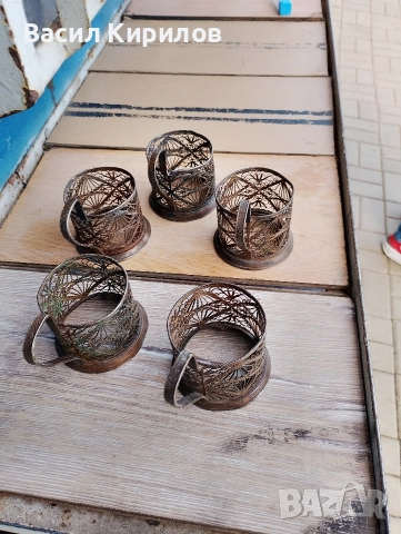 Подстакан филигран маркирани юмеет, снимка 3 - Антикварни и старинни предмети - 52850123