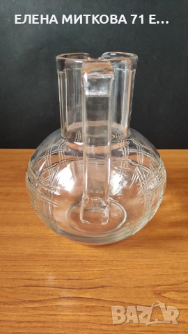 Голяма тежка гравирана кана от кристално стъкло, снимка 6 - Аксесоари за кухня - 52777396