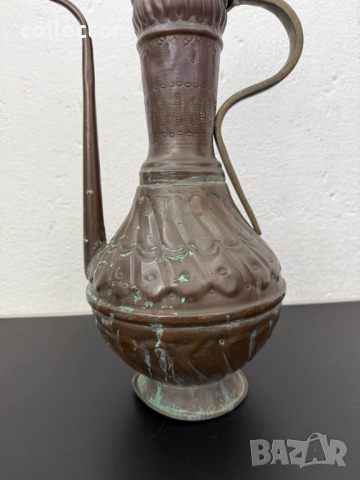 Голяма медна кана / ибрик / гюм / бакър. №7769, снимка 4 - Антикварни и старинни предмети - 52838999