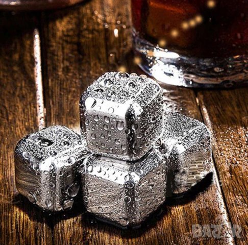Food-Grade 304 SS Stainless Steel Whisky Stones Метални Ледчета Уиски Ракия Вино Коктейли Сок Бира, снимка 4 - Форми - 37390062