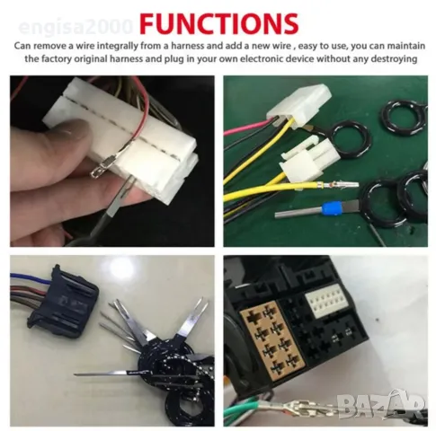 41 части в кутия - Комплект инструменти за вадене на пинове от букси и клеми, снимка 6 - Други инструменти - 49318564