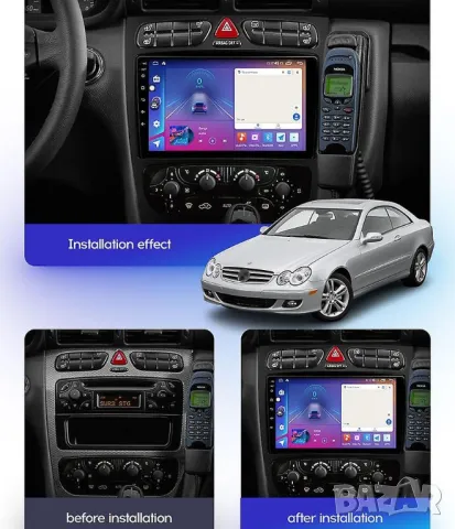 Мултимедия, Двоен дин, за Mercedes C Class, W203, с Android, C200, C320, C350, CLK, W209, Навигация, снимка 3 - Аксесоари и консумативи - 34030104