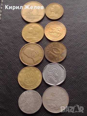 Лот монети от цял свят 10 броя ЧЕХОСЛОВАКИЯ, БРАЗИЛИЯ, ИТАЛИЯ ЗА КОЛЕКЦИЯ ДЕКОРАЦИЯ 30719