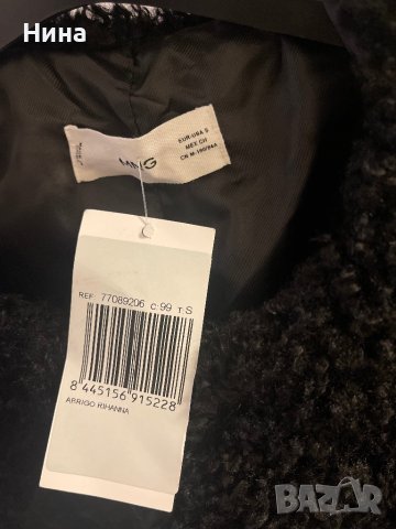 Пухкаво черно палто Mango, снимка 4 - Палта, манта - 43623489