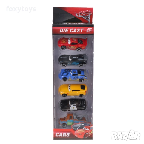 Метални коли - Макуин, McQueen, Cars - 6 броя