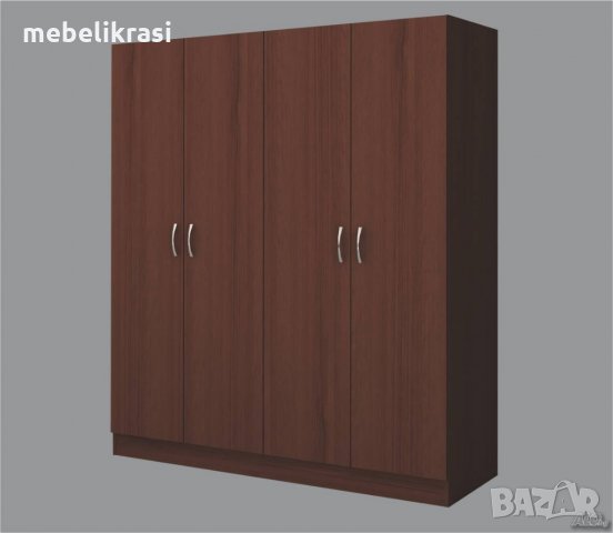 Гардероб Аполо 6 - с 4 крила. Бяло Гланц, снимка 6 - Гардероби - 32859467