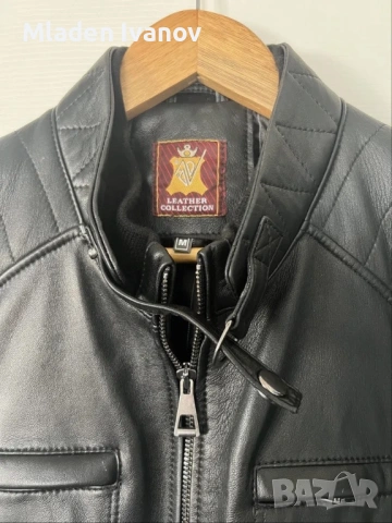 Мъжко кожено черно яке - 100% естествена кожа, М