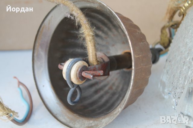 Оригинален италиянски абажур 1920-1930 година, снимка 3 - Антикварни и старинни предмети - 37942287