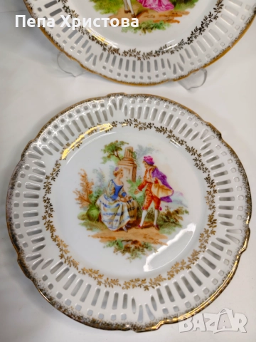 Сервиз за торта от немски  порцелан Schwarzenhammer, снимка 7 - Чинии - 52595970
