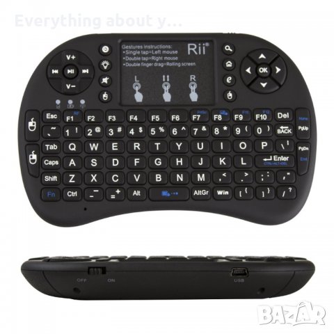 Мини безжична клавиатура с тъчпад за Смарт ТВ, TV Box, смартфони и др.