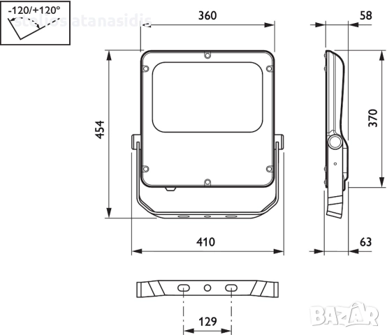 продавам много силен прожектор Philips BVP120 Coreline Tempo LED Floodlight, 120W, 12000lm, Asym, снимка 6 - Прожектори - 52093415