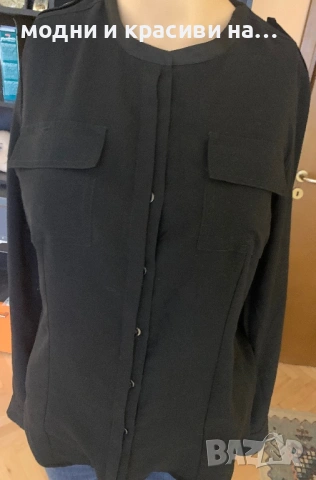 Елегантна черна риза Calvin Klein, размер XS/S, снимка 3 - Ризи - 53135287