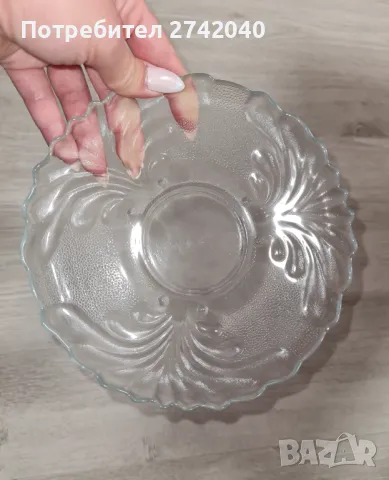 Стъклени десертни чинии - 6 бр., снимка 1