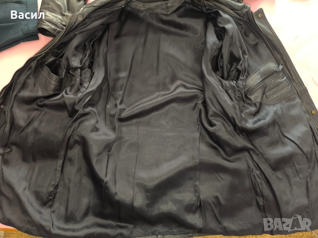 Мъжко кожено яке (естествена кожа), размер 2XL – отлично състояние, снимка 4 - Якета - 51455562