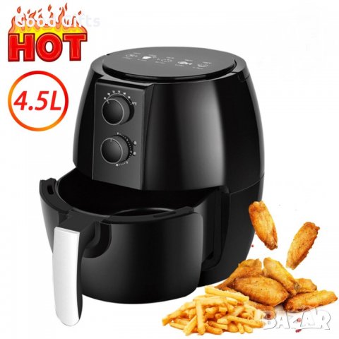 Фритюрник Без Мазнина Еър Фрайър 4,5л Уред За Здравословно Готвене С Горещ Въздух Air Fryer 4.5L, снимка 2 - Фритюрници - 38091072