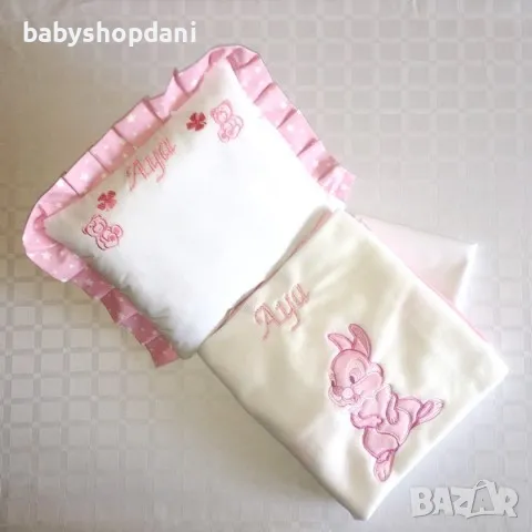 КОМПЛЕКТ за КОЛИЧКА персонализиран Бродерия Сублимация вкл снимка, снимка 2 - Спално бельо и завивки - 23591301