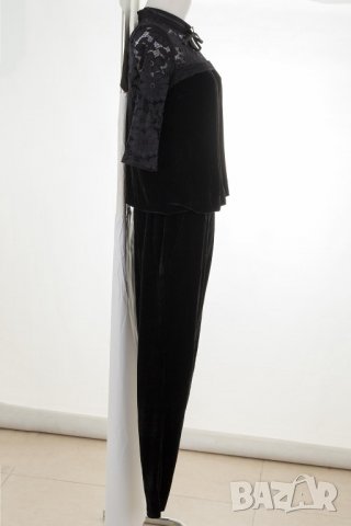 Черен дамски гащеризон кадифе марка Rylko by Agnes & Paul - M, снимка 4 - Гащеризони - 33237386