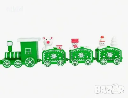 Коледен дървен пластмасов влак дървено влакче с вагони за игра и декорация украса, снимка 8 - Игри и пъзели - 19613909