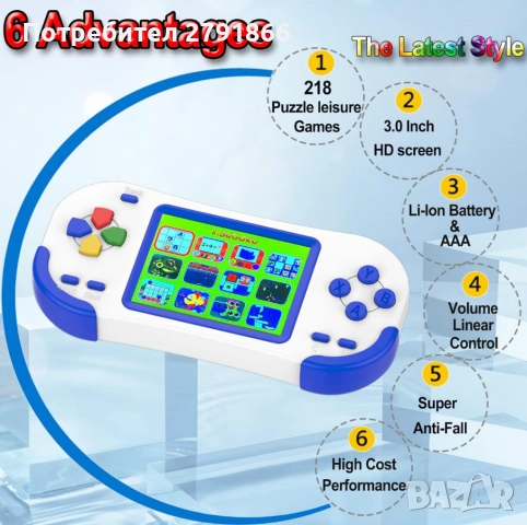 Ръчни игри за деца възрастни 3.0инчов голям екран 218 класически видео игри акумулаторен геймплей, снимка 2 - Други игри и конзоли - 52043086