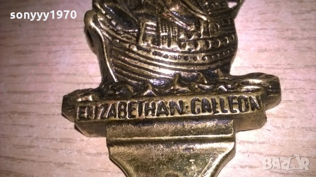 elizabethan galleon-12х5х4см-мед/месинг-внос франция, снимка 8 - Колекции - 26698013