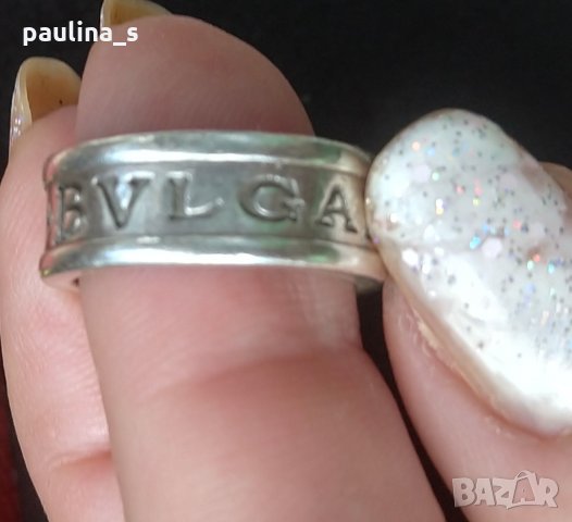 BVLGARI / Брандова масивна сребърна халка проба 925 , снимка 6 - Пръстени - 28940979