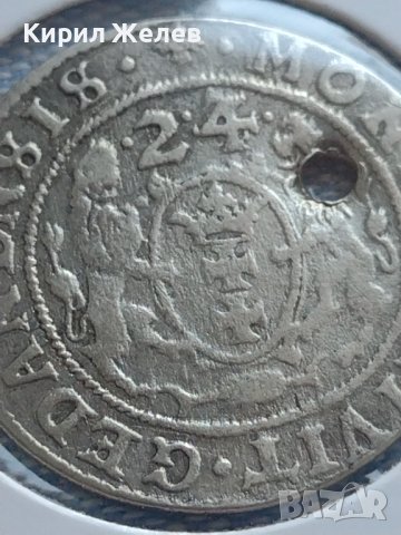 Сребърна монета Орт 1624г. Сигизмунд трети Данциг ПОЛША 24951, снимка 11 - Нумизматика и бонистика - 43015103