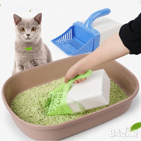 Лопатка за почистване на котешка тоалетна с контейнер, снимка 1