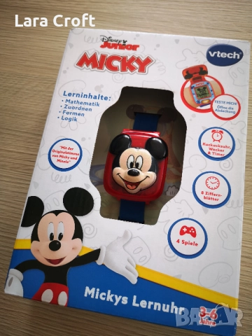 Mickey Mouse Vtech часовник с игри НА НЕМСКИ ЕЗИК, снимка 6 - Електрически играчки - 52316765