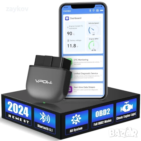 OBD2 Bluetooth 5.1 OBD автомобилна диагностика  за италиански автомобили за iPhone IOS Android