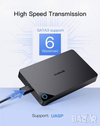 Inateck кутия за 2.5 "SATA SSD, HDD, USB 3.0, снимка 3 - Други - 35175756