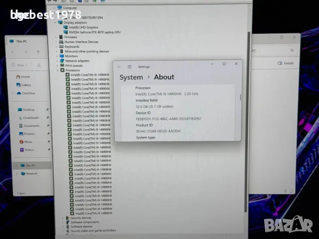18" 240Hz WQXGA ACER Predator i9-14900HX/RTX 4070/32GB DDR5/1TB SSD/2Г Гаранция , снимка 4 - Лаптопи за игри - 50618802