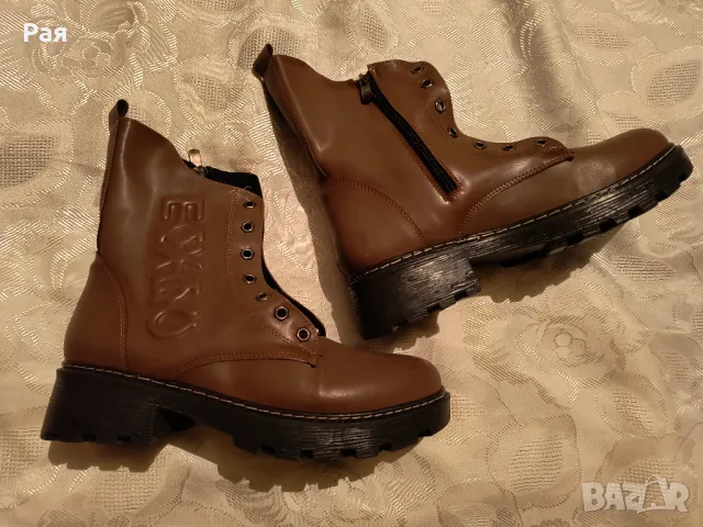 Дамски ботуши в кафяво , снимка 1