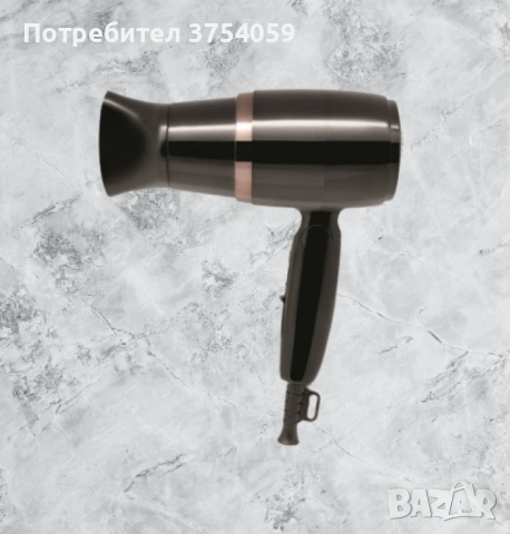 Сешоар Rosberg, 1600W, Черен/Бял, Сгъваема дръжка 2 години гаранция, снимка 4 - Сешоари - 53081638